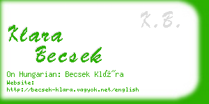 klara becsek business card